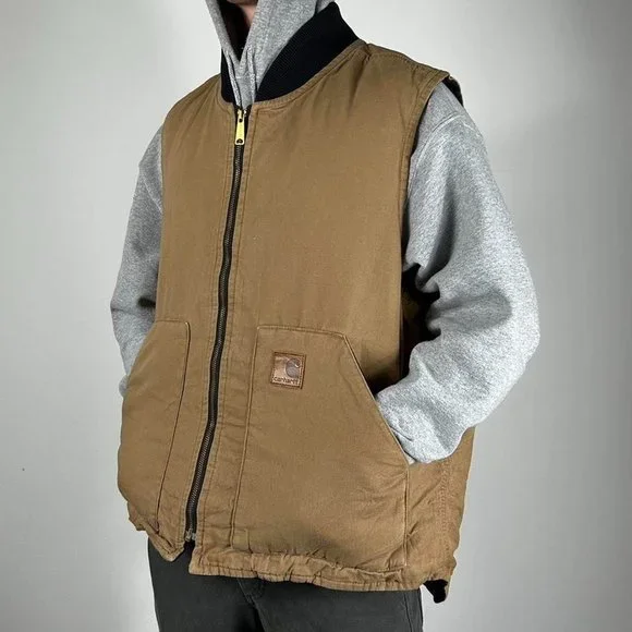 Carhartt Brown Sleeveless Gilet Size Mens XL - Picture 1 of 3